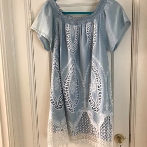Light blue eyelet summer dress